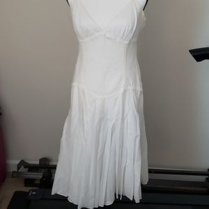 White BCBG Pleated Dress
